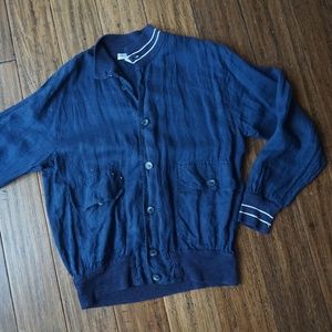 Vintage Linen Bomber Jacket